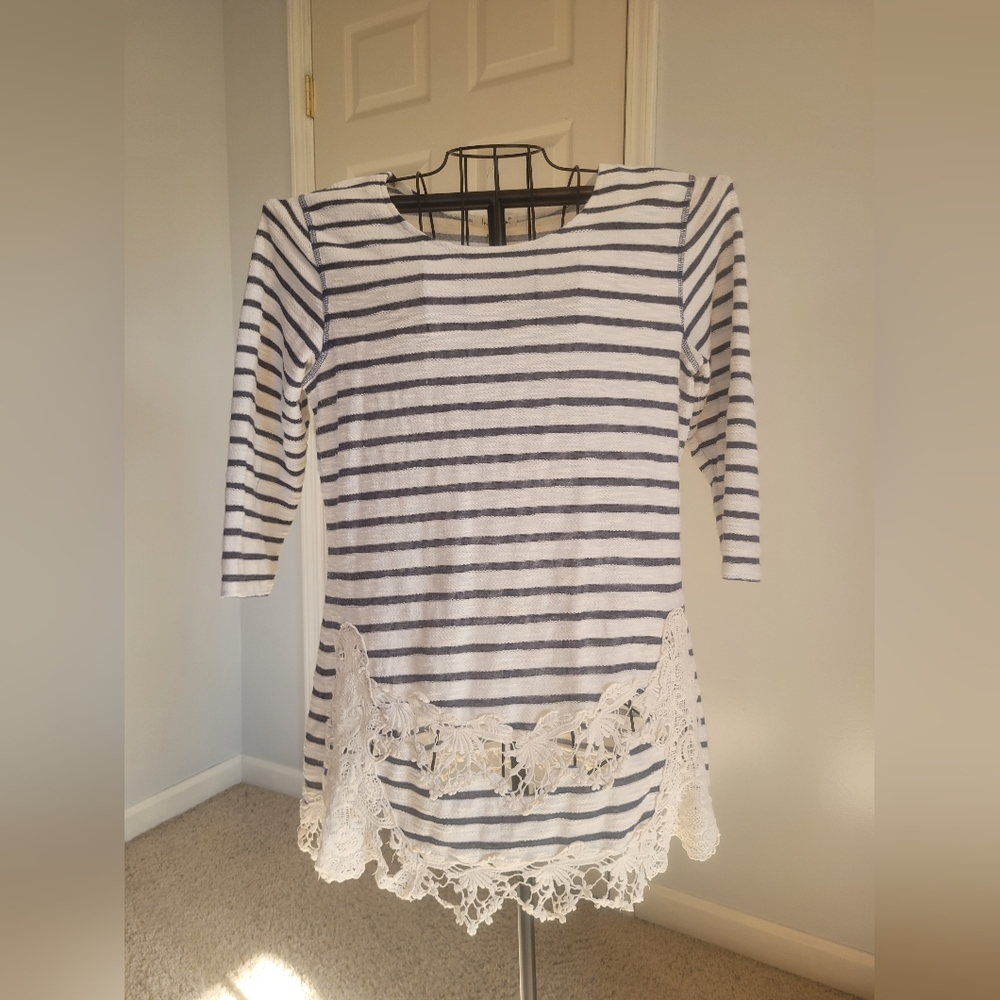 indigo soul crochet lace top